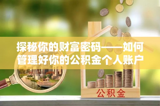迭部探秘你的财富密码——如何管理好你的公积金个人账户信息