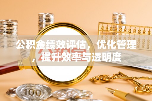 迭部公积金绩效评估，优化管理，提升效率与透明度