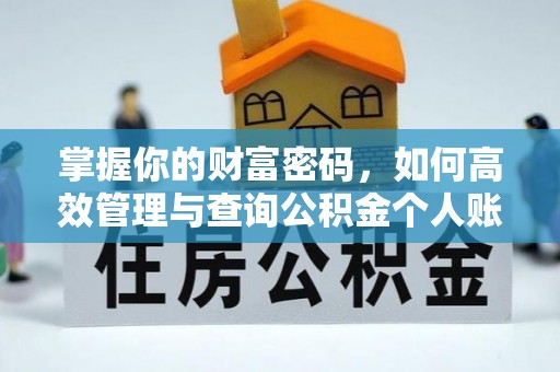 迭部掌握你的财富密码，如何高效管理与查询公积金个人账户信息