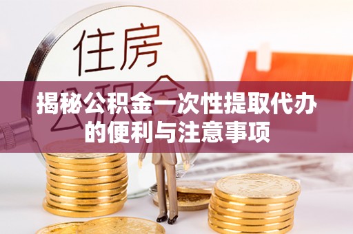 迭部揭秘公积金一次性提取代办的便利与注意事项
