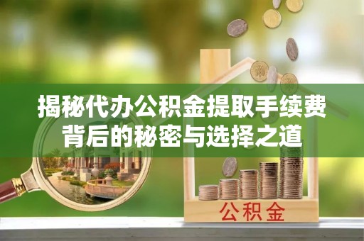 迭部揭秘代办公积金提取手续费背后的秘密与选择之道