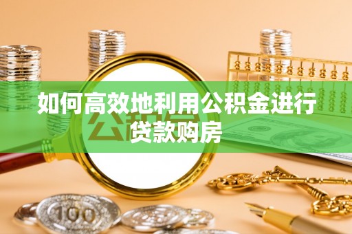 迭部如何高效地利用公积金进行贷款购房