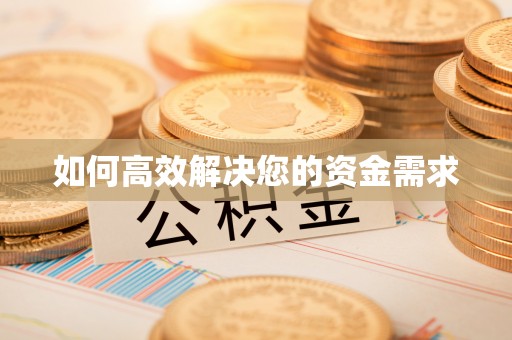 迭部如何高效解决您的资金需求